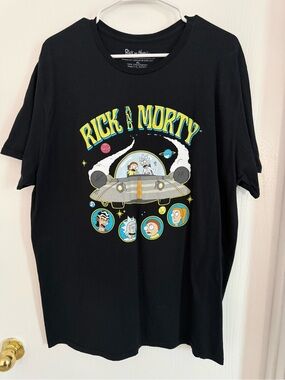 Rick And Morty Space Cruiser Black Graphic Tee Shirt XL